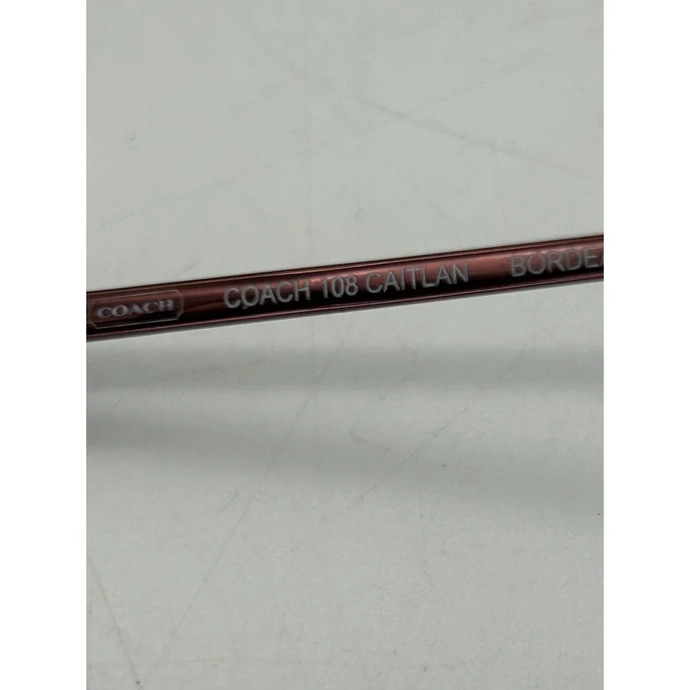 Coach 103 Caitlin Bordeaux Metal Oval Eyeglass Frames Only Signature Logo